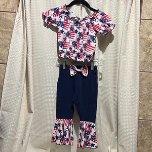 Patriotic Kids Top & Bottoms with Ruffle Details